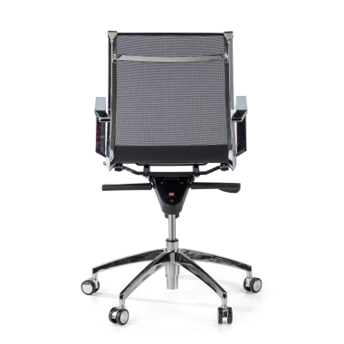 sillon de oficina negro estructura cromada red malla brazos fijos 6