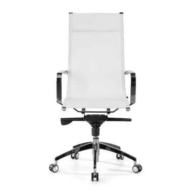 silla de oficina blanco estructura cromada red malla brazos fijos 3