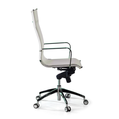 silla de oficina blanco estructura cromada red malla brazos fijos 10