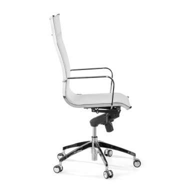 silla de oficina blanco estructura cromada red malla brazos fijos 6