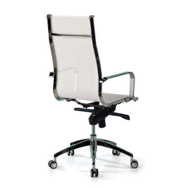 silla de oficina blanco estructura cromada red malla brazos fijos 7