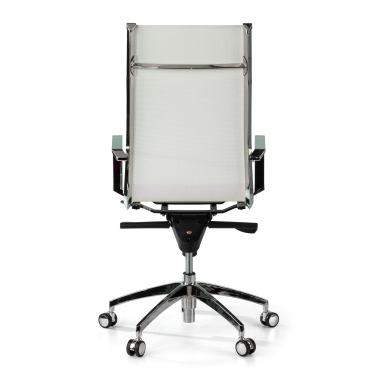 silla de oficina blanco estructura cromada red malla brazos fijos 9