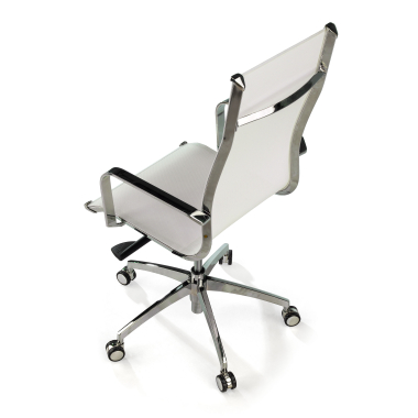 silla de oficina blanco estructura cromada red malla brazos fijos 8