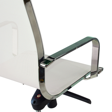 silla de oficina blanco estructura cromada red malla brazos fijos 5