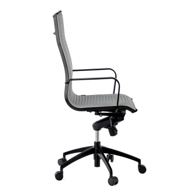 silla de oficina gris estructura negra ecopiel piel sintetica brazos fijos 4