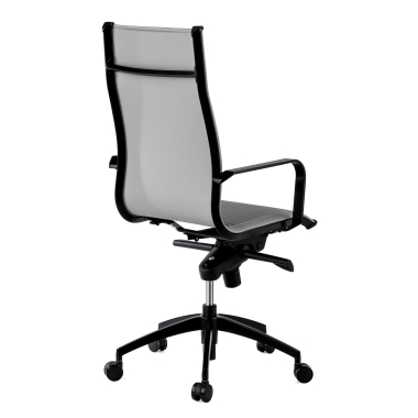 silla de oficina gris estructura negra ecopiel piel sintetica brazos fijos 8