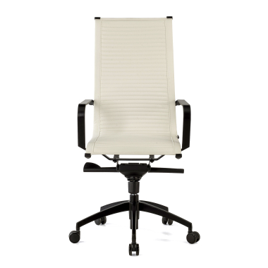 silla de oficina blanco estructura negra ecopiel piel sintetica brazos fijos 3