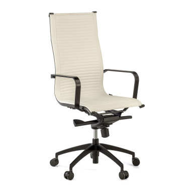 silla de oficina blanco estructura negra ecopiel piel sintetica brazos fijos 1
