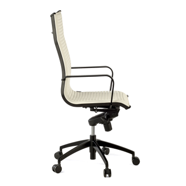 silla de oficina blanco estructura negra ecopiel piel sintetica brazos fijos 6