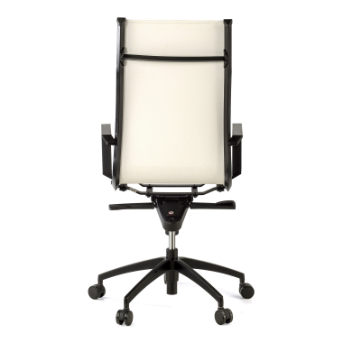 silla de oficina blanco estructura negra ecopiel piel sintetica brazos fijos 8