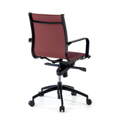 sillon de oficina rojo estructura negra ecopiel piel sintetica brazos fijos 8