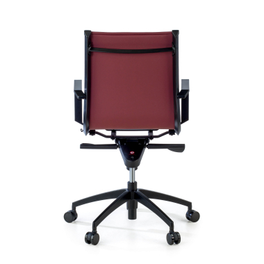 sillon de oficina rojo estructura negra ecopiel piel sintetica brazos fijos 9