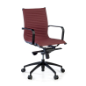 Sillón oficina diseño Brenton respaldo bajo, estructura negra, ecopiel