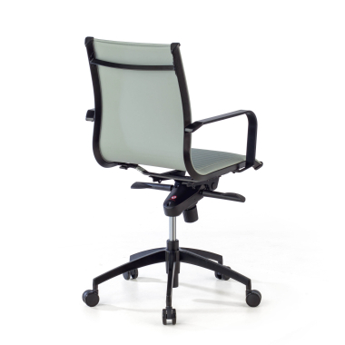 sillon de oficina gris estructura negra ecopiel piel sintetica brazos fijos 7
