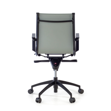 sillon de oficina gris estructura negra ecopiel piel sintetica brazos fijos 8