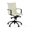 Sillón oficina diseño Brenton respaldo bajo, estructura negra, ecopiel
