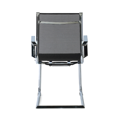 silla confidente negro estructura cromada red malla brazos fijos 9