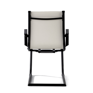 silla confidente blanco estructura negra ecopiel piel sintetica brazos fijos 7