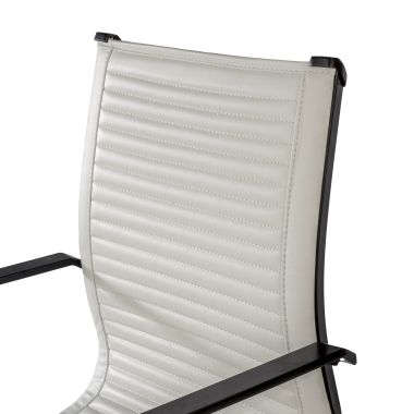 silla confidente blanco estructura negra ecopiel piel sintetica brazos fijos 5