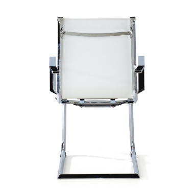 silla confidente blanco estructura cromada red malla brazos fijos 9