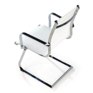 silla confidente blanco estructura cromada red malla brazos fijos 7