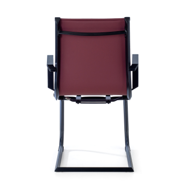 silla confidente rojo estructura negra ecopiel piel sintetica brazos fijos 6