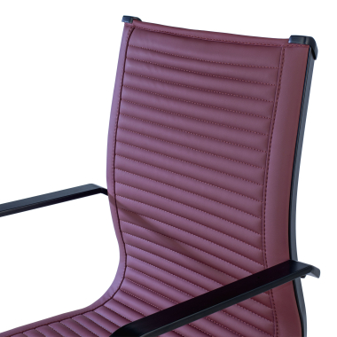 silla confidente rojo estructura negra ecopiel piel sintetica brazos fijos 9