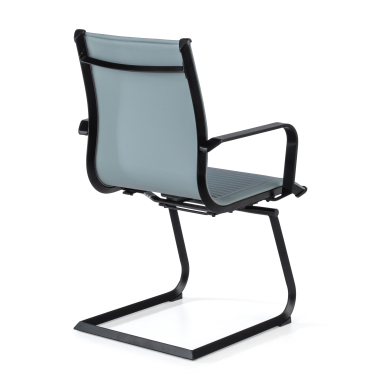 silla confidente gris estructura negra ecopiel piel sintetica brazos fijos 6
