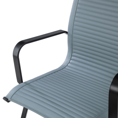 silla confidente gris estructura negra ecopiel piel sintetica brazos fijos 5
