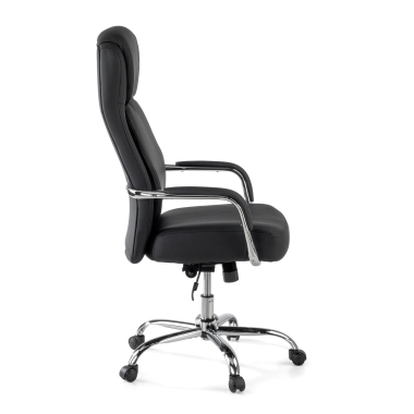 sillon de oficina negro deluxe piel sintetica brazos tapizados 4