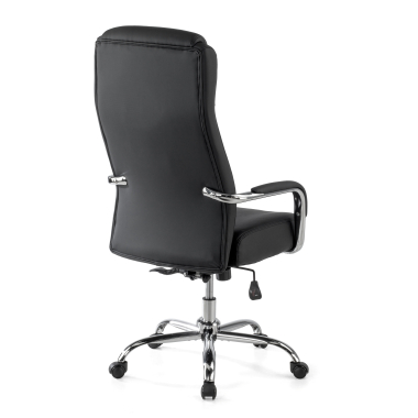 sillon de oficina negro deluxe piel sintetica brazos tapizados 9