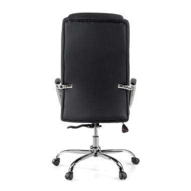 sillon de oficina negro deluxe piel sintetica brazos tapizados 7