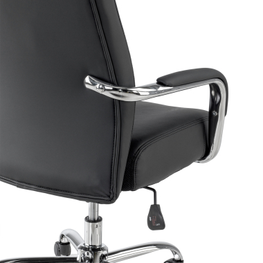sillon de oficina negro deluxe piel sintetica brazos tapizados 5