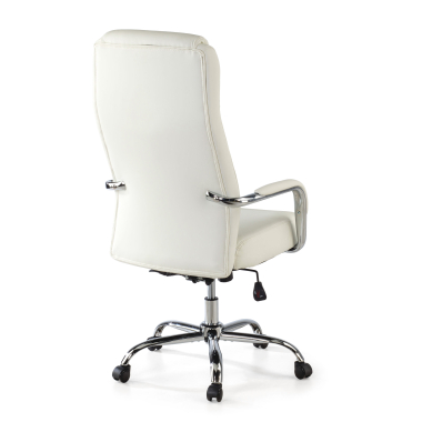sillon de oficina blanco deluxe piel sintetica brazos tapizados 9