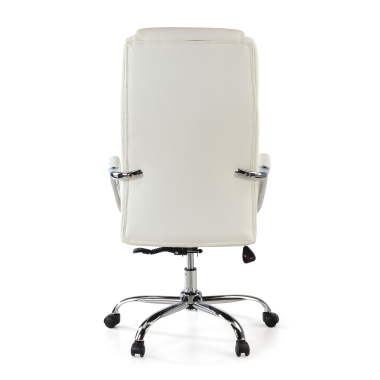 sillon de oficina blanco deluxe piel sintetica brazos tapizados 7