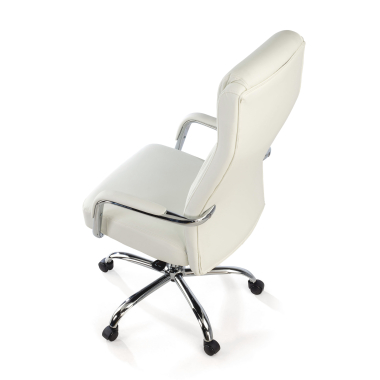 sillon de oficina blanco deluxe piel sintetica brazos tapizados 8