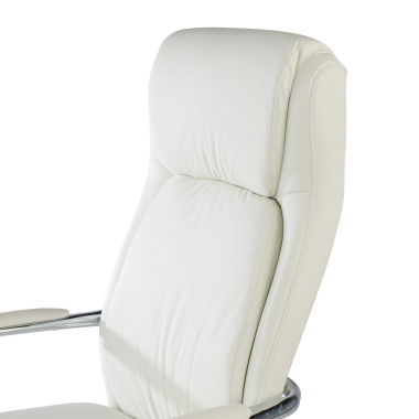 sillon de oficina blanco deluxe piel sintetica brazos tapizados 6