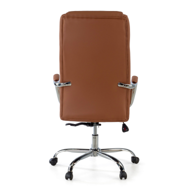 sillon de oficina marron deluxe piel sintetica brazos tapizados 7