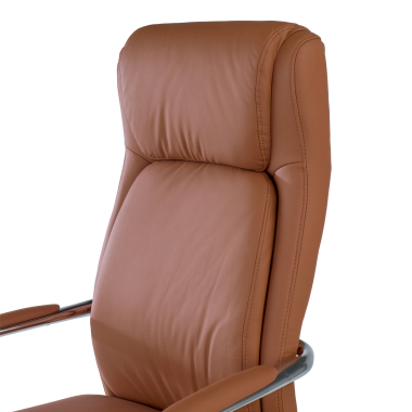 sillon de oficina marron deluxe piel sintetica brazos tapizados 6