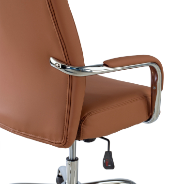 sillon de oficina marron deluxe piel sintetica brazos tapizados 5