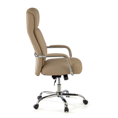 sillon de oficina beige deluxe piel sintetica brazos tapizados 4