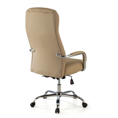 sillon de oficina beige deluxe piel sintetica brazos tapizados 9