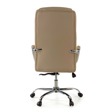 sillon de oficina beige deluxe piel sintetica brazos tapizados 7