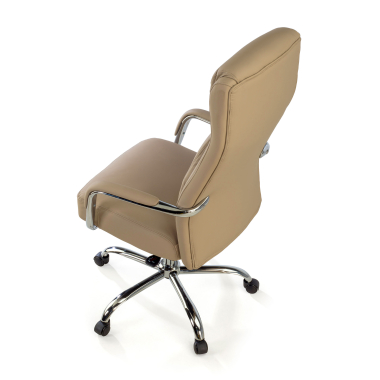 sillon de oficina beige deluxe piel sintetica brazos tapizados 8