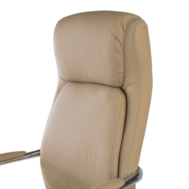 sillon de oficina beige deluxe piel sintetica brazos tapizados 6
