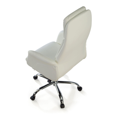sillon de oficina blanco king piel sintetica brazos tapizados 8
