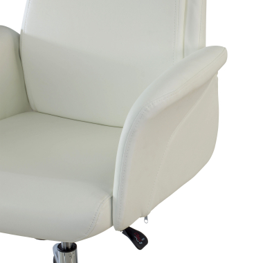 sillon de oficina blanco king piel sintetica brazos tapizados 5