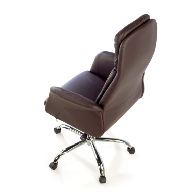 sillon de oficina marron king piel sintetica brazos tapizados 8