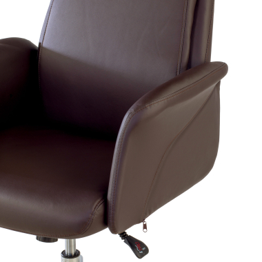 sillon de oficina marron king piel sintetica brazos tapizados 5