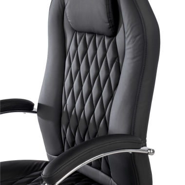 sillon de oficina negro pioneer piel sintetica brazos tapizados 5